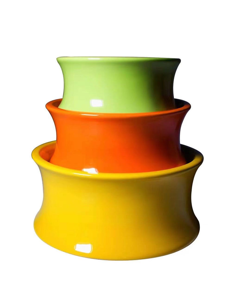 The Kurve Raised Ceramic Pet Bowl with Vibrant Colors Collection